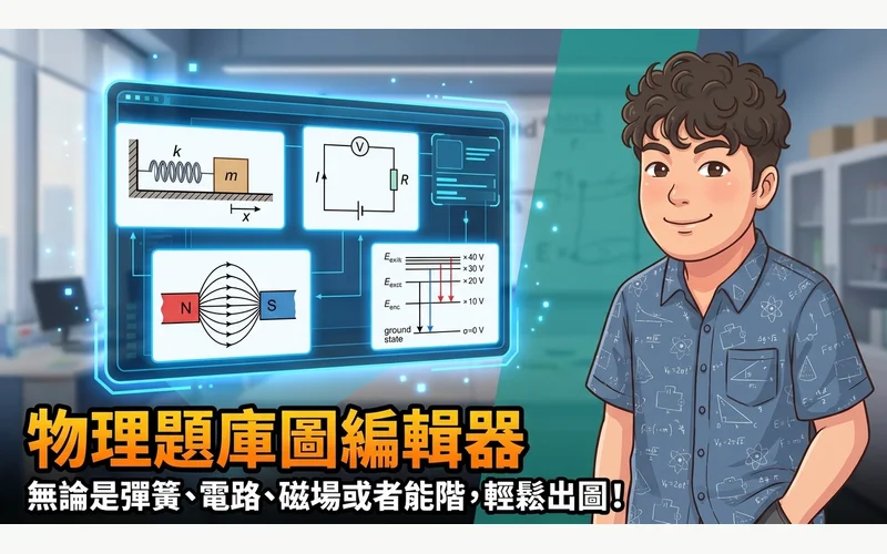 物理題庫圖編輯器:製作第一張考卷題圖的教學預覽