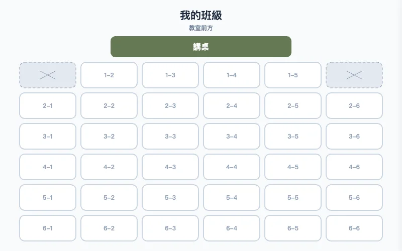 隨機座位表與班級需求的教學預覽